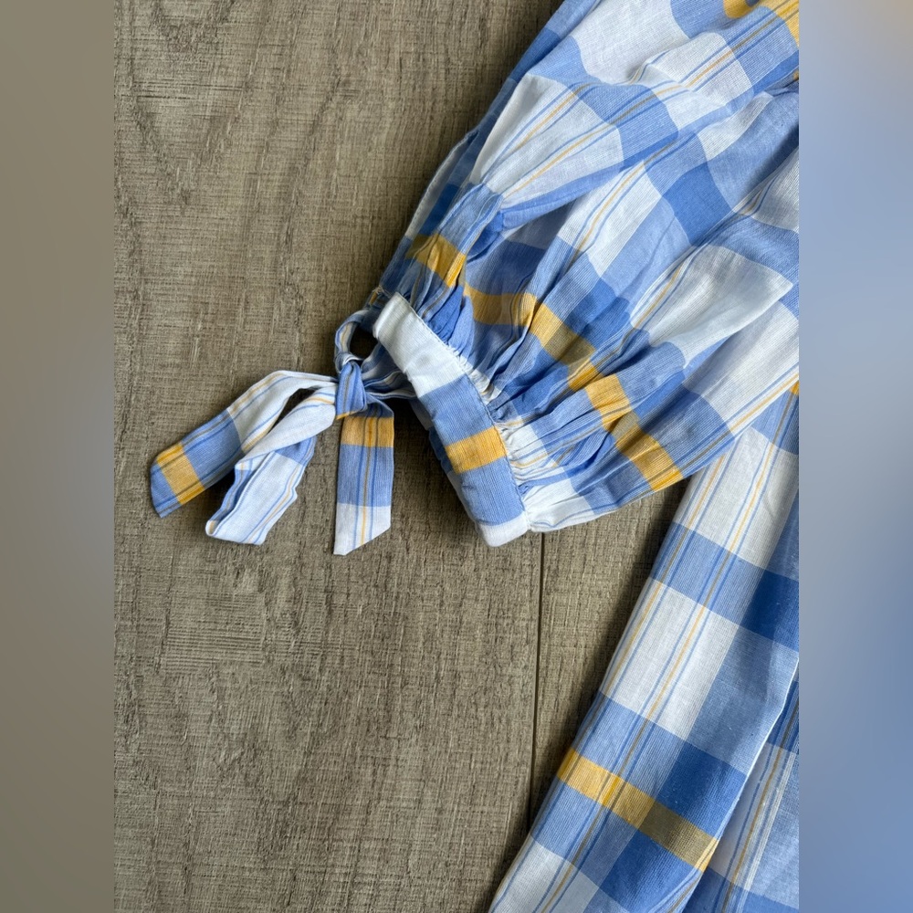 Daughters of India Freya Mini Dress in Periwinkle Blue Plaid Size Small - Picture 5 of 11